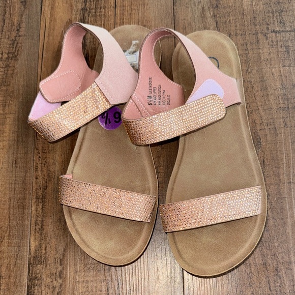 Daisy Fuentes Shoes - Daisy Fuentes Sparkling Pink and Tan Sandals